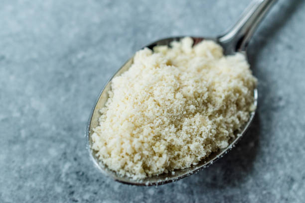 istock Almond Flour in Metal Spoon Ready to Use. 1169376980