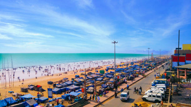 Dynamic Golden Sea Beach at Puri ,Odisha ,India Dynamic Golden Sea Beach at Puri ,Odisha ,India bay of bengal stock pictures, royalty-free photos & images