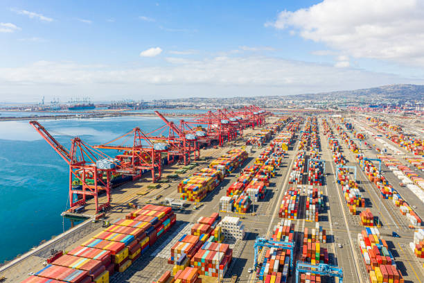 istock Aerial Port of Long Beach Container Yard 1169381338