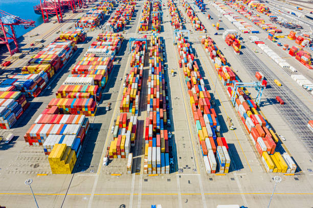 istock Aerial Port of Long Beach Container Yard 1169381461