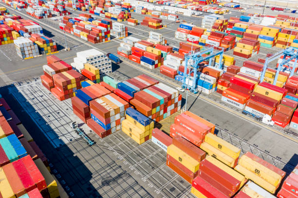 istock Aerial Port of Long Beach Container Yard 1169381499