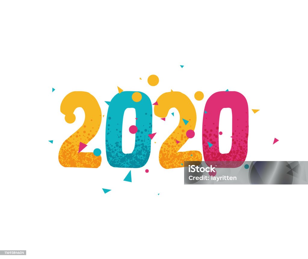 Happy New Year 2020 Colorful Number Stock Illustration - Download ...