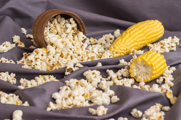 istock A set of products made from corn. Purple background 1169384626