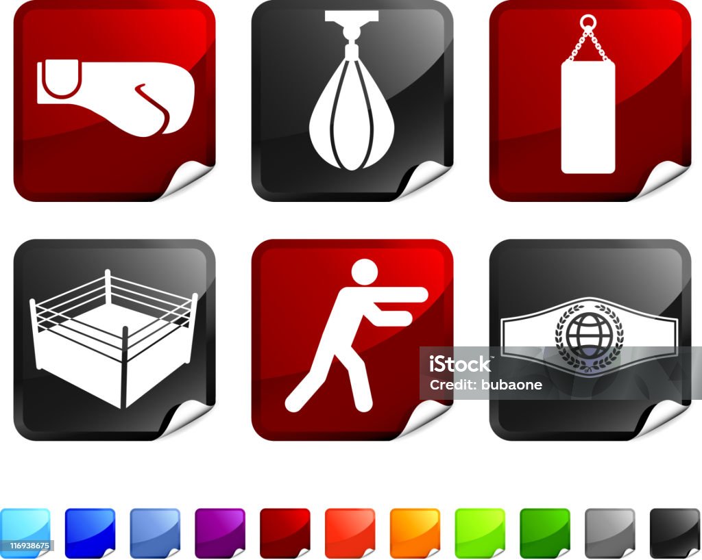 Sport & boxe vettoriale set di icone vettoriali royalty-free - arte vettoriale royalty-free di Allenamento