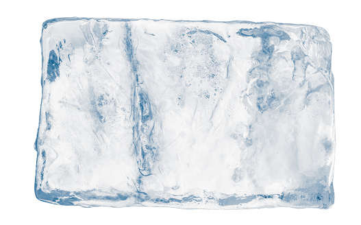 Ice block, isolated on white background.