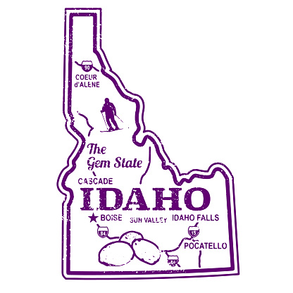 Retro Idaho Trave Stamp