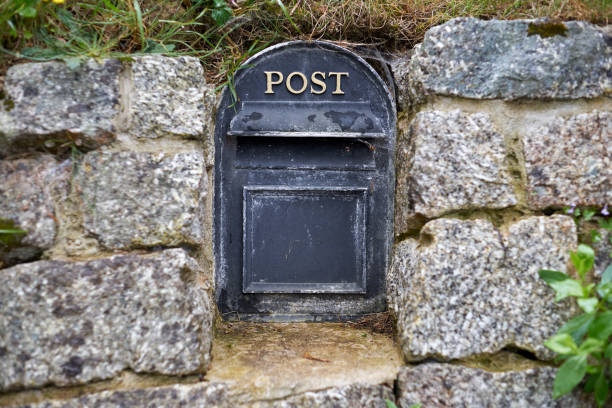 istock There is an old English metal mailbox built into the stone wall 1169390316