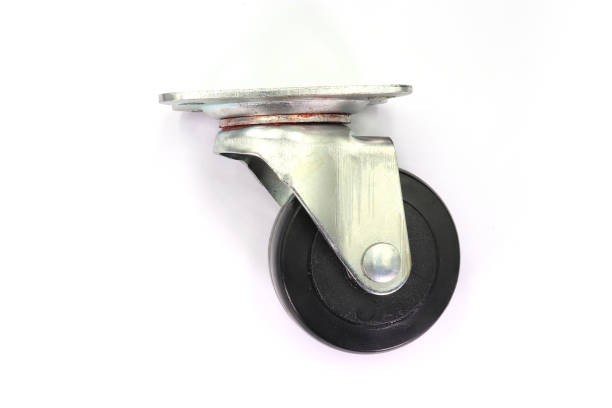 istock Industrial trolley single Swivel Rubber Caster Wheels with Top Plate not fixed and break, isolated on white background. High resolution image gallery. 1169396919