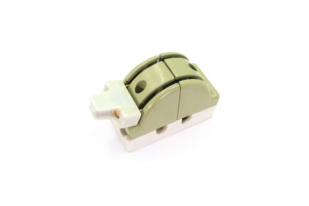 istock Old ceramic circuit breaker (Cut out) isolated on white background. High resolution image gallery. 1169397317