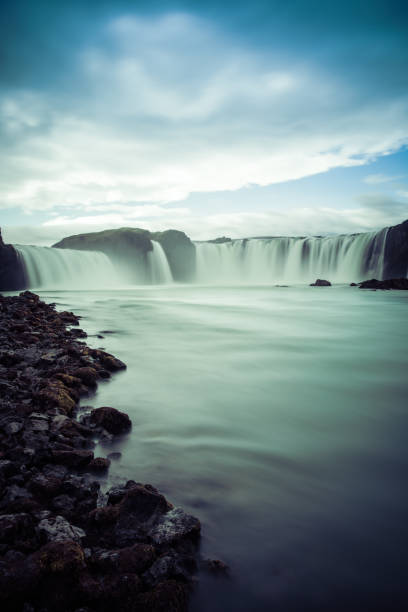 istock Godafoss in Iceland with blurred motion 1169404635