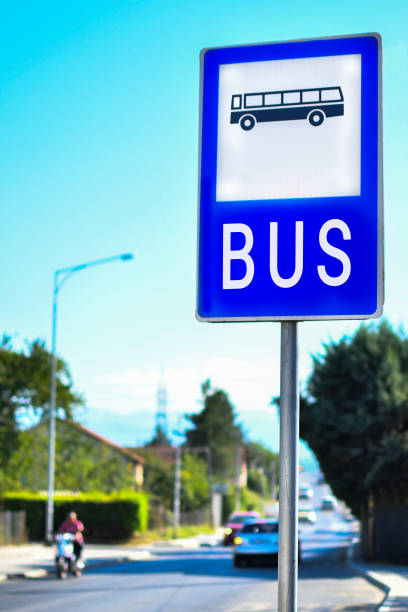 istock Bus stop in the urban area 1169410539