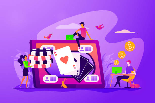 online poker konzept vektor-illustration. - gambling chip gambling internet isolated stock-grafiken, -clipart, -cartoons und -symbole