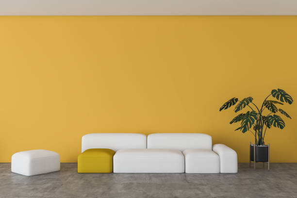 istock Yellow living room interior with sofa 1169416991
