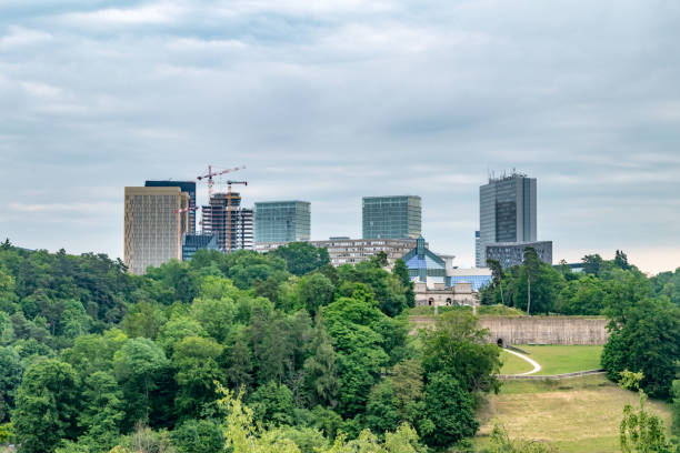 istock Skyscrapers over trees in Luxembourg city. 1169418541
