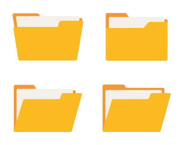Folder icon set. Flat style. Vector Folder icon set. Flat style. Vector illustration file folder stock illustrations