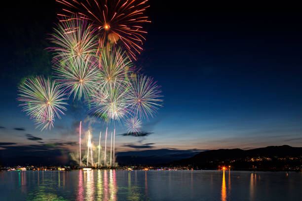 istock fireworks at sea inlet, Vancouver, BC 1169424472