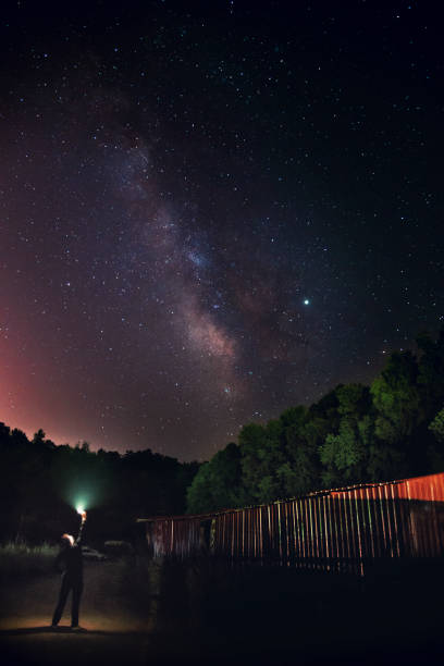 istock Milky way Galaxy on the night scene. 1169431568