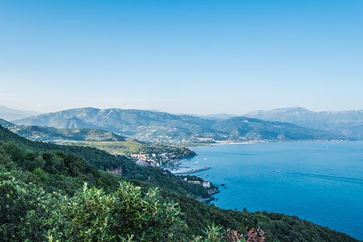 View of Scario Coastline, Cilento Area, Campania, Italy