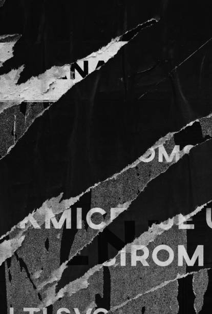 istock Blank white black old ripped torn paper crumpled creased posters grunge textures backdrop backgrounds placard 1169436094