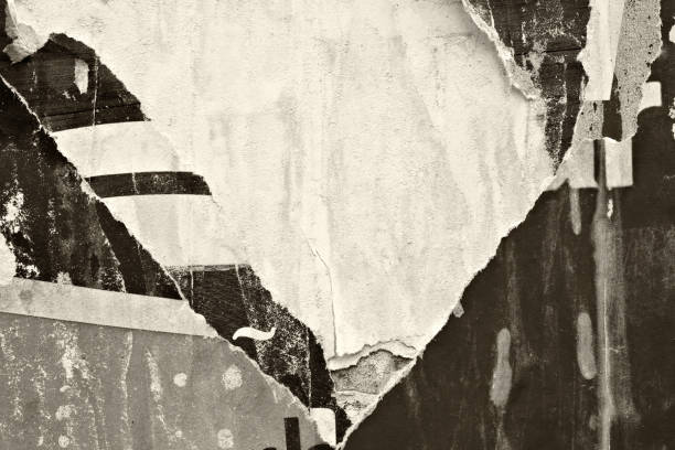 istock Blank old ripped torn crumpled creased posters grunge textures backdrop placard background 1169436851