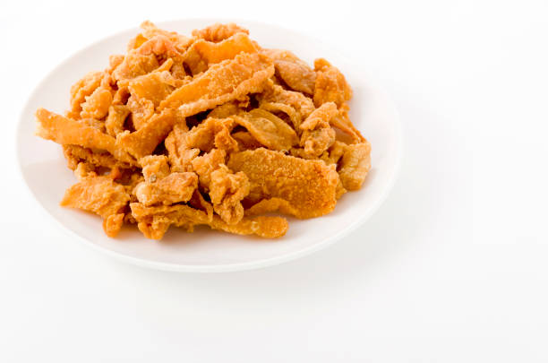 istock Crispy Fried Chicken Skin on plate 1169438329