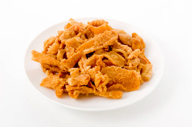 istock Crispy Fried Chicken Skin on plate 1169438407