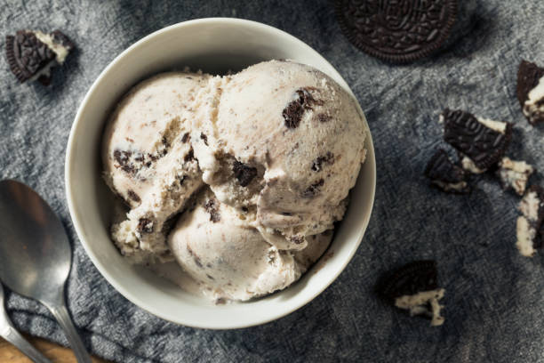 cocineros de chocolate caseros y helado de helado - gelato cream ice cream ice fotografías e imágenes de stock