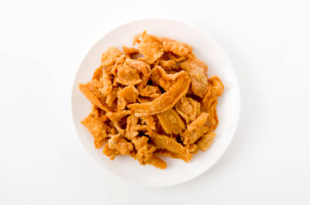istock Crispy Fried Chicken Skin on plate 1169438427