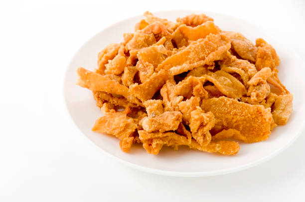 istock Crispy Fried Chicken Skin on plate 1169438442
