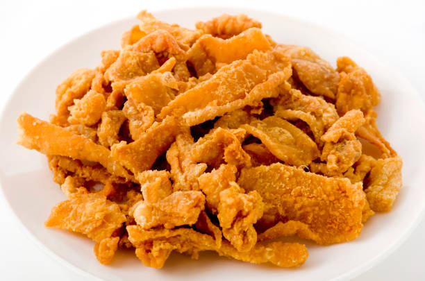 istock Crispy Fried Chicken Skin on plate 1169438483