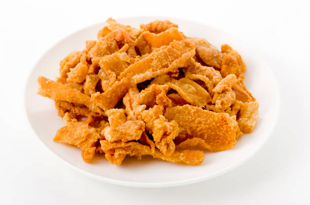 istock Crispy Fried Chicken Skin on plate 1169438638