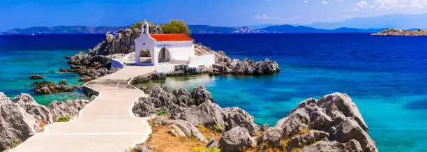 amazing scenery of Greek island. Beautiful Chios island