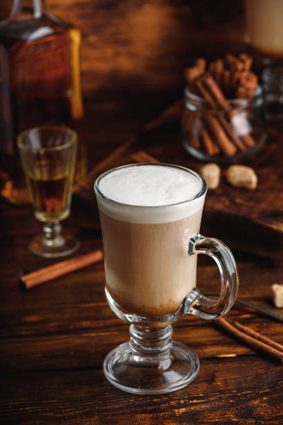 istock Irish coffee in drinking glass 1169443165