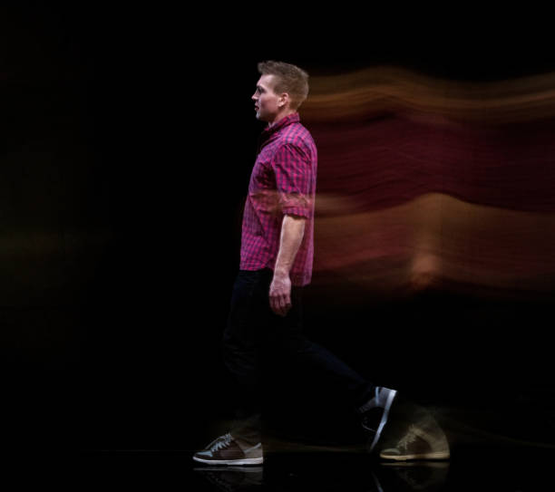 istock Handsome man in motion blur 1169443240