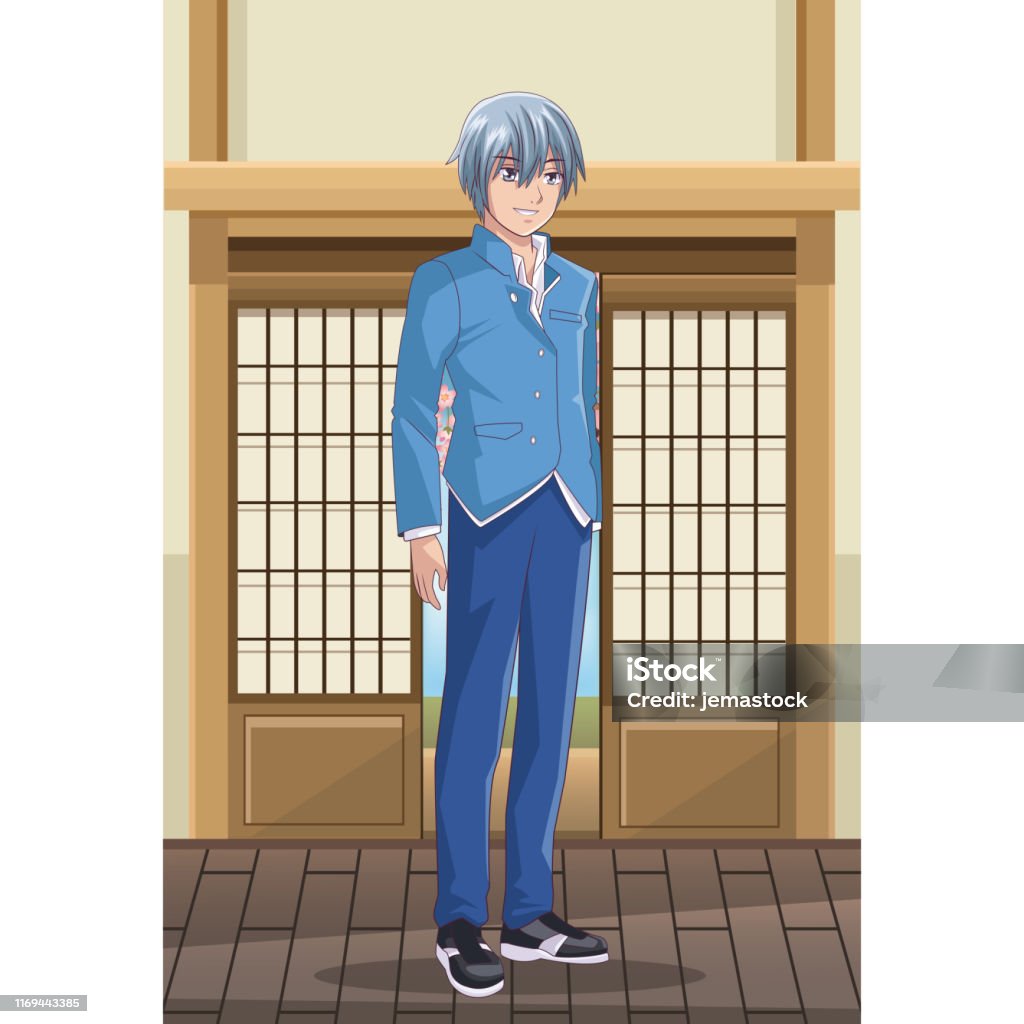 Ilustración de Joven Hombre Estudiantes Anime y más Vectores Libres de  Derechos de Adulto - Adulto, Adulto joven, Azul - iStock