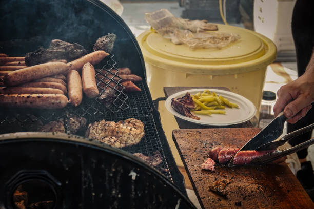 Traditional Latino food served at a festival in Tokyo, Japan.