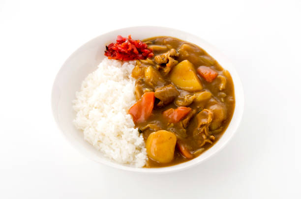 istock Japanese food, pork curry with rice on white background 1169444891
