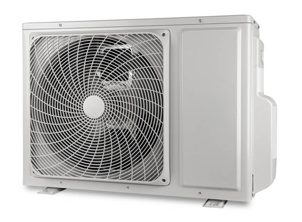 istock Outdoor heat pump technology compressor unit of an air conditioner mini split ac condition system isolated white background 1169453260