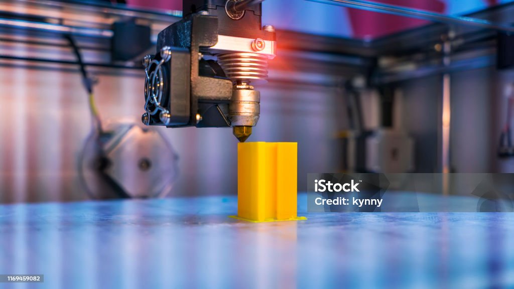 3D Printer Printing Prototypes 3D Printing Stock Photo