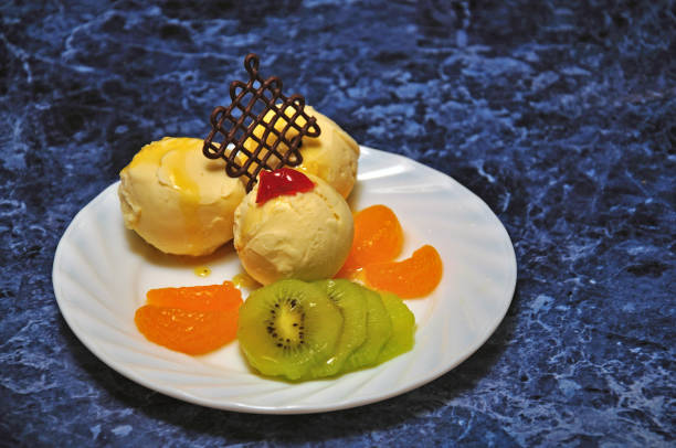 Glass Bowl Filled With Ice Cream