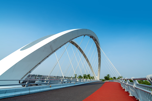 Bridge under the blue sky, Shaoxing, Zhejiang, China.