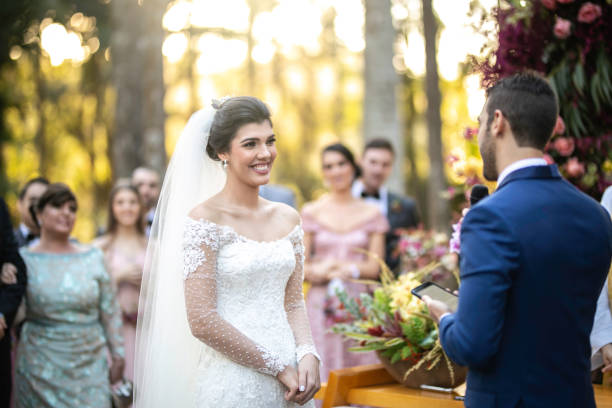 Bride and groom in the altar