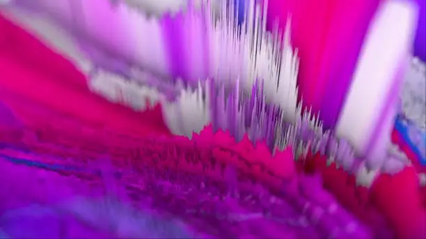 Multicolor layers of abstract sound noise, 3d rendering background, computer generated