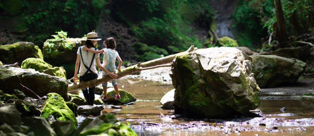istock Mother and daughter chatting in the river 1169479596
