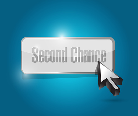 Second chance button illustration design over a blue background