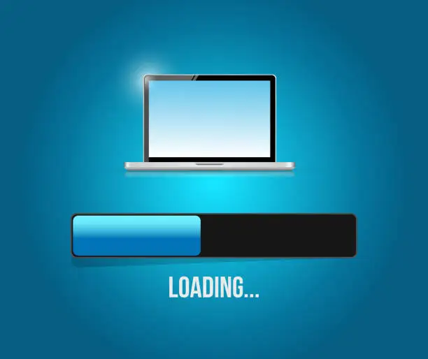 Vector illustration of Loading computer updates illustration design