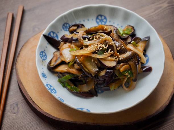 istock Korean food  fried eggplant vegetables, side dish 1169484430