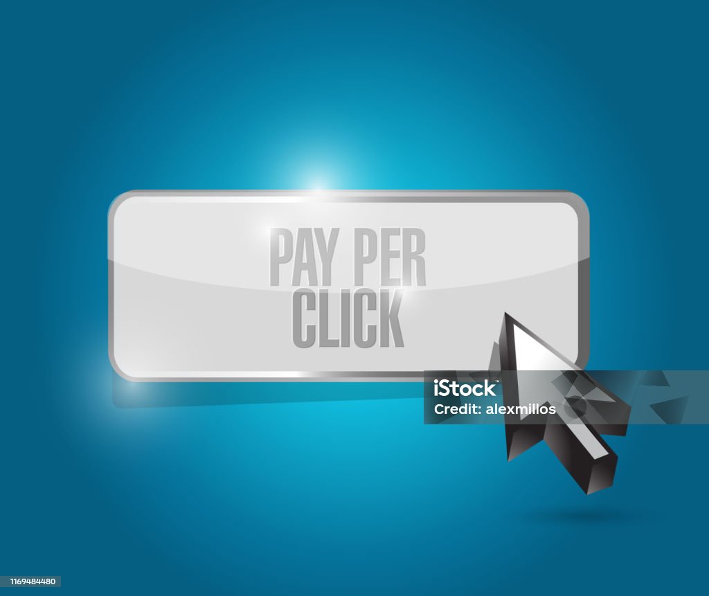 Paying Button Clicker Pay Per Click Button Illustration Design Stock Illustration - Download ...