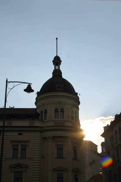 Old hoiuse and sunset sky
