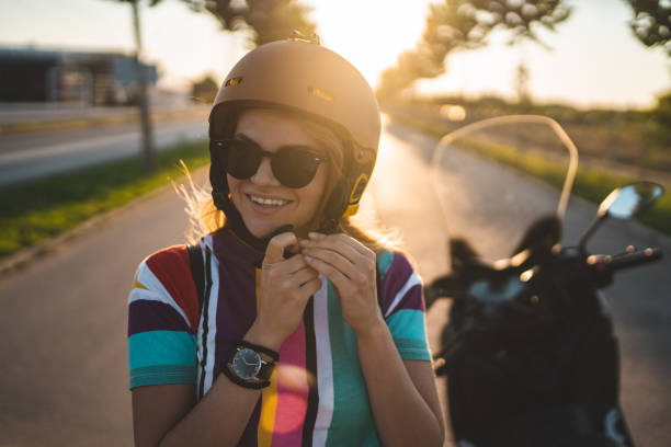 Beautiful young girl getting ready for the ride